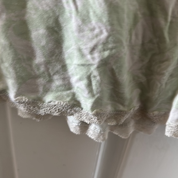 Soma long sleeve pajama top shirt green floral print lace trim Sz large - Picture 4 of 4